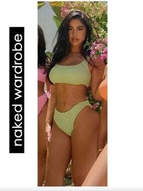 naked wardrobe Lime Green Bikini Set